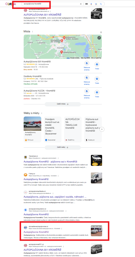 Autopujcovna Kromeriz